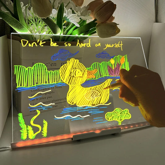 Pizarra de Dibujo Led mágica + 7 plumones color neón ¡GRATIS!